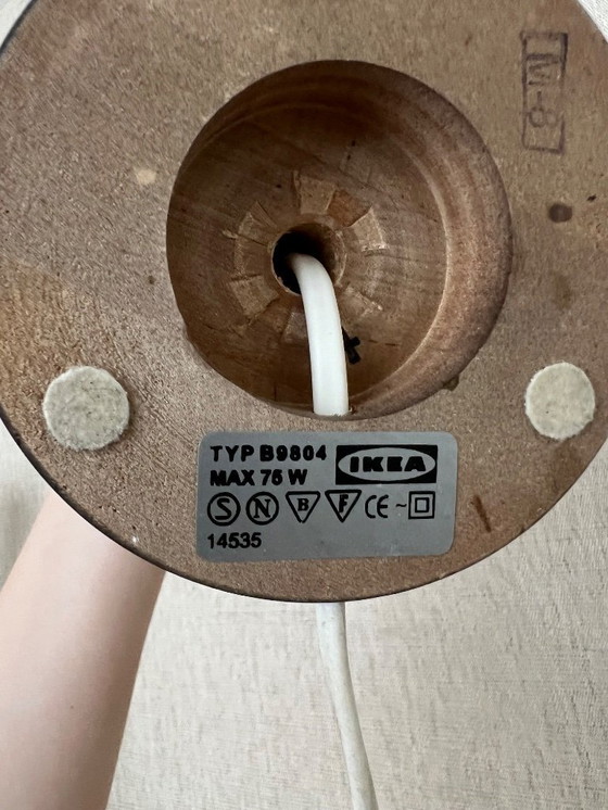 Image 1 of Vintage Ikea Lans tafellamp donker hout