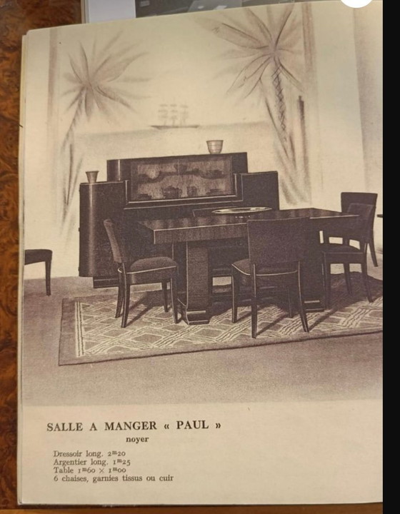 Rare Art Deco Dining Room 'PAUL' by De Coene Frères, Kortrijk, c. 1936 – Sideboard cabinet, Wood, Glass (photo 5 of 9)