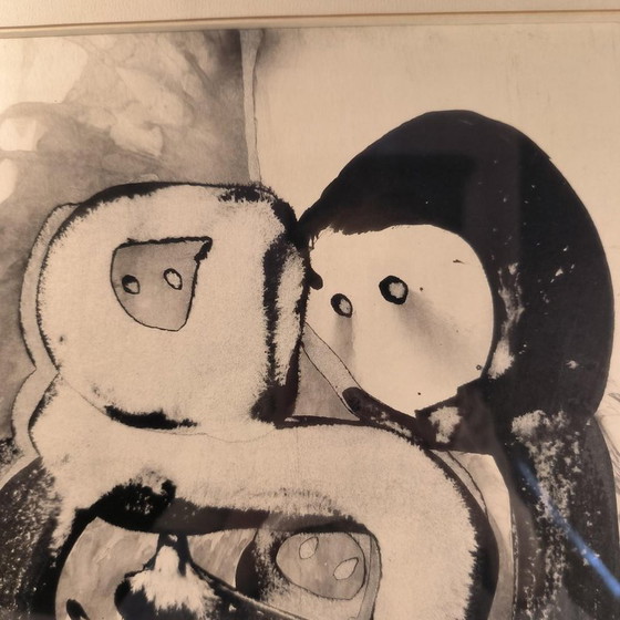 Anne De Vriese-Jernander, Paar und Kind, 1974, Mischtechnik auf Papier, Gerahmt – Gemälde & Zeichnungen (photo 3 of 11)