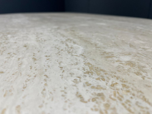 Mesa de comedor vintage de travertino, años 70