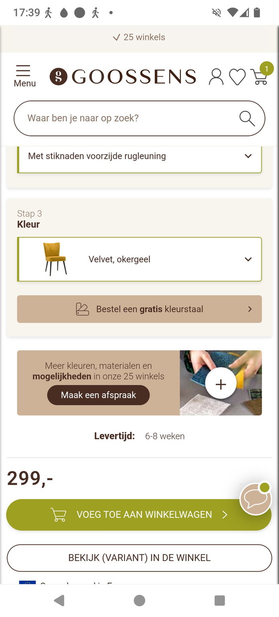 Image 1 of 6 ochre yellow Goossens dining chairs (model Rob)ob)