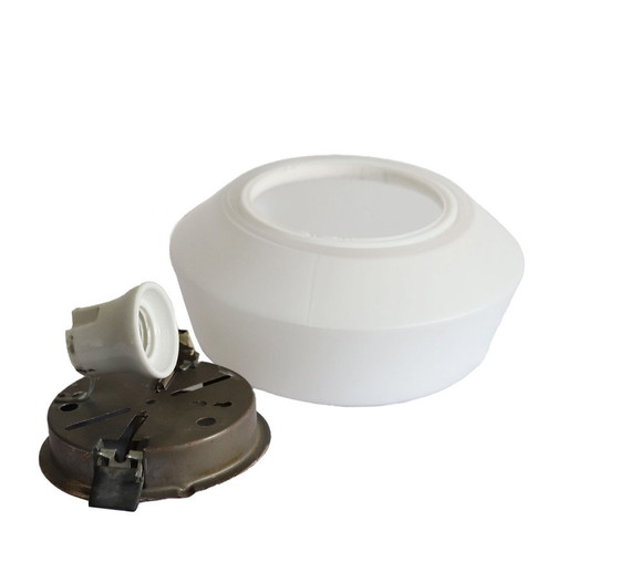 Image 1 of Vintage DKN Leuchte Ceiling Light Opaline Glass White From The 1960s