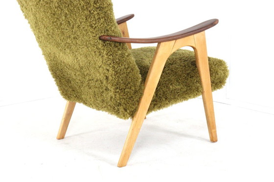 Image 1 of Two tone doodle fauteuil 'Wing' vintage gestoffeerd 