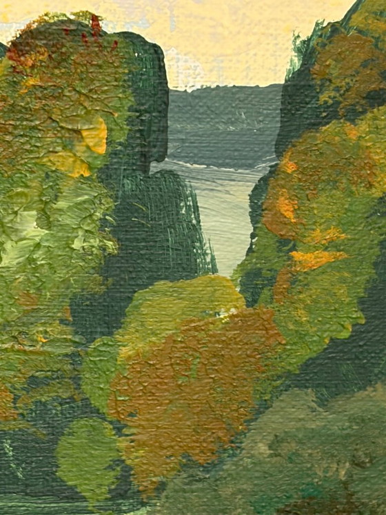 Image 1 of Impressionistic panoramic landscape from France – Pays de la Loire – 100 x 30 cm