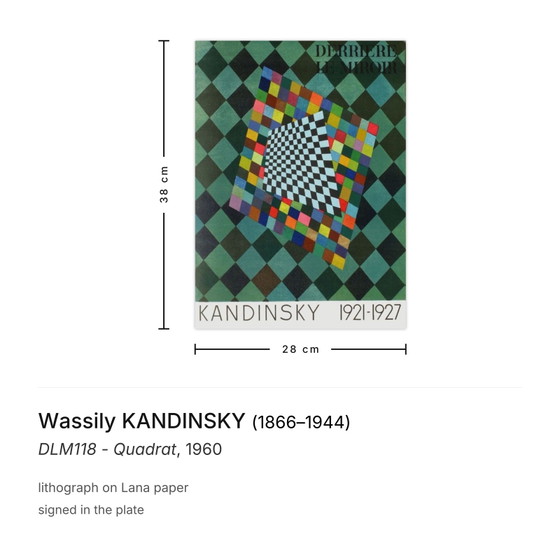 Wassily Kandinsky Lithograph DLM118 - Quadrat 1960 – Lithographs & prints, Paper (photo 3 of 5)