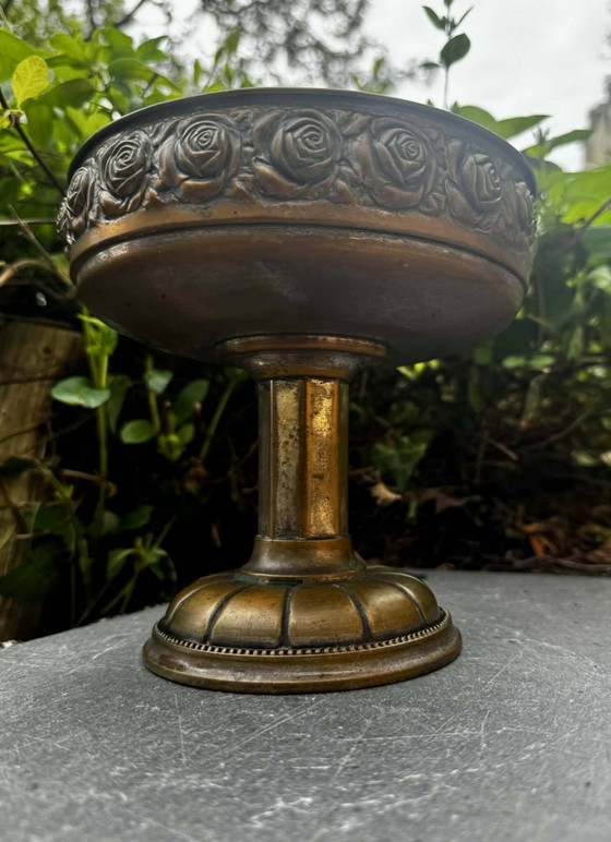 Große Jugendstil-Obstschale – Schalen, Metal, Brass, Art Nouveau (photo 2 of 8)