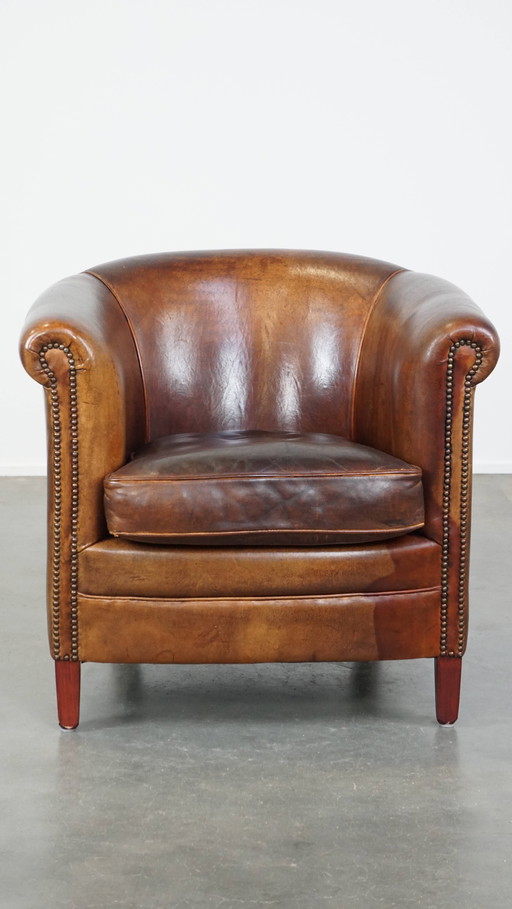 Fauteuil club en peau de mouton