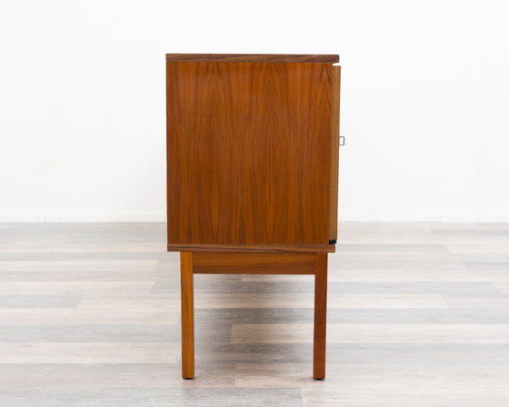 Image 1 of 1960s walnut sideboard, straight-lined design, restored.