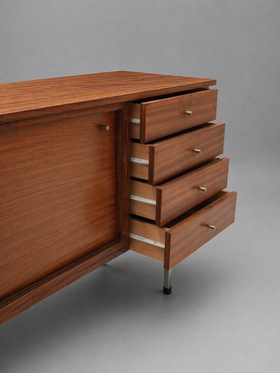 Image 1 of Teak-Lowboard im Mid-Century-Stil – Jos De Mey für Pauvers – Belgisches Design