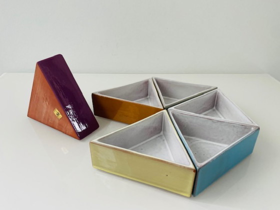 Image 1 of Set di 6 ciotole piramidali fatte a mano – Maredsous