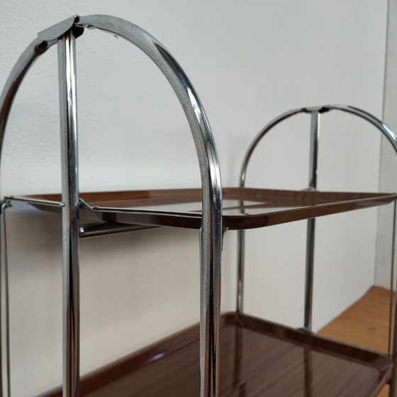 Image 1 of Vintage barcart drankkar trolley butlerwagen serveerwagen. Inklapbaar