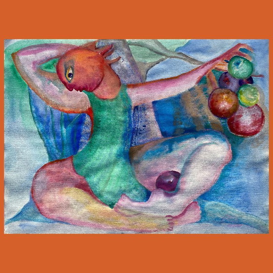 Image 1 of Tableau expressionniste et érotique de N.Boéri Véfour. France années 2000