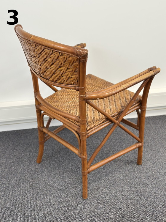 Poltrona in rattan e bambù anni '70 – Sedia da pranzo vintage in canna intrecciata – Sedie da pranzo (photo 13 of 14)