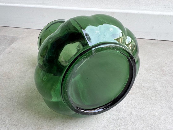 1x Vintage Green Glass "Garlic" Hyacinth Vase by Royal Leerdam (photo 3 of 5)