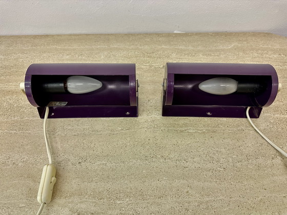 Image 1 of Set van 2 Ikea Wandlampen Paars Vintage 70s Lod V413