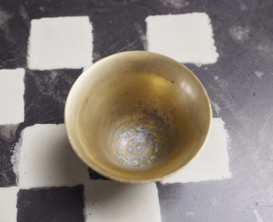 Image 1 of Messing vijzel en stamper set 2 vintage kleine kruidenmolen keuken decoratie apotheek verzamelobject metaal