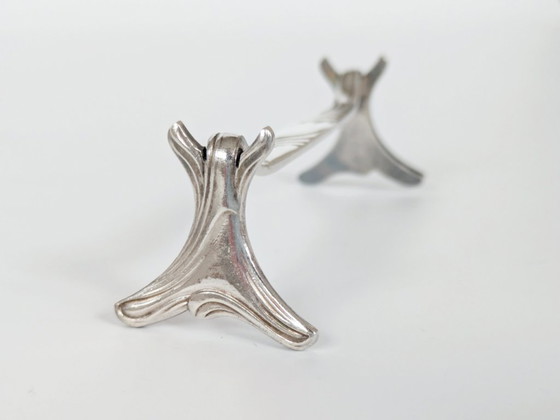 Image 1 of Lot de 6 repose-couteaux Christofle en métal argenté, décoration de table Art nouveau française