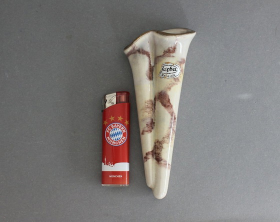 Image 1 of Narrow, elongated wall vase, Jasper ceramics, vintage 1960s