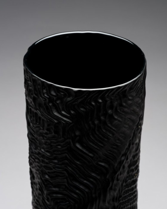 Image 1 of Rosenthal Vase Duo Martin Freyer Black & White Matte Porcelain Germany 1970s