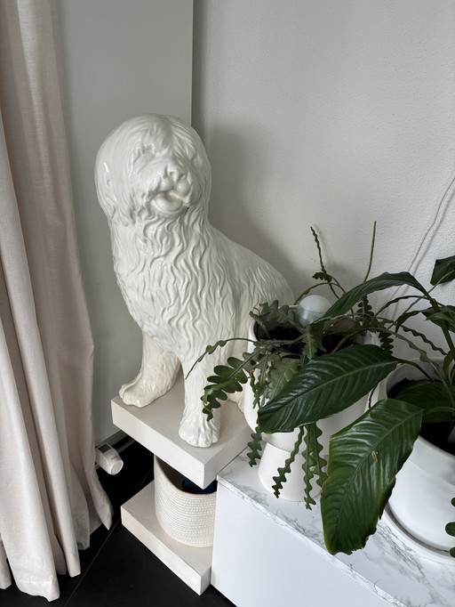 XXL Vintage Keramik Hund – Bobtail / Bobtail – ca. 70 cm.