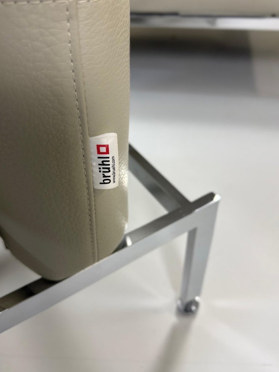 Image 1 of Brühl Roro Small Designer Leder Grau Sofa Hocker Schlafsofa Couch