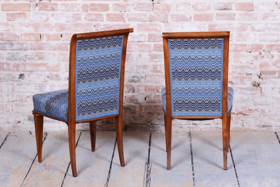 Par de sillones Art Déco restaurados, Jules Leleu, polacos, nogal, Francia, década de 1920. – Textile, Wood (photo 8 of 11)