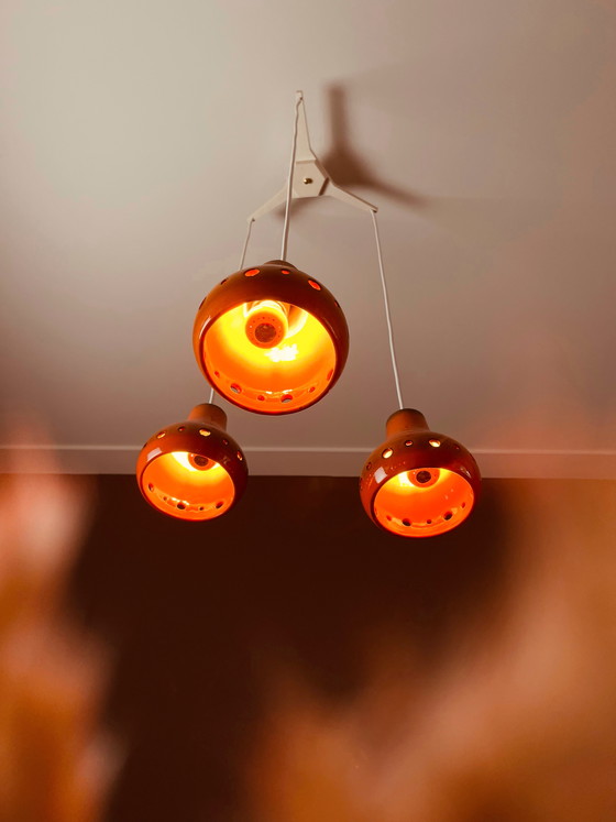 Image 1 of Uniek! Oranje Keramieken Cascade Hanglamp