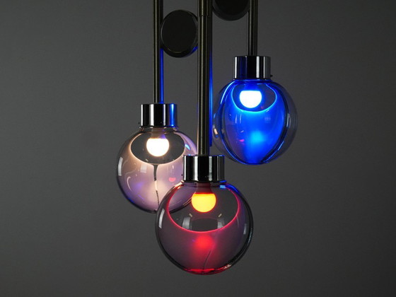 Image 1 of Lustre de style futuriste, verre de Murano, années 1970, fabriqué en Italie