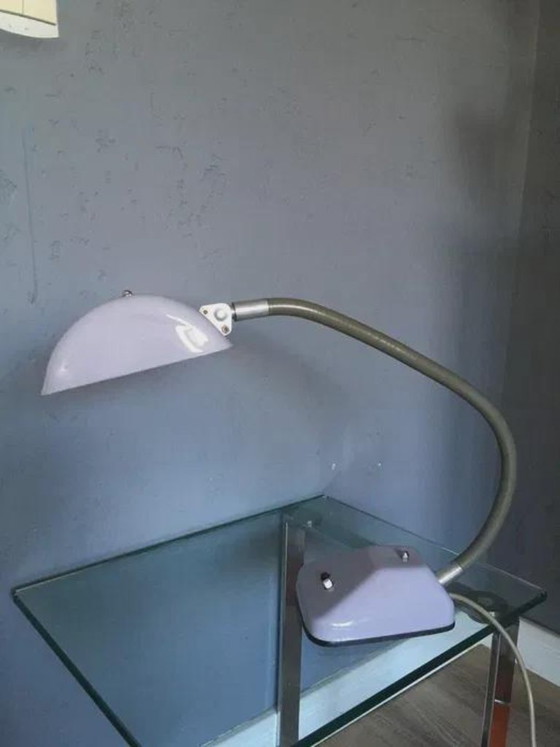 Lampada da scrivania Helo Neuburg, metallo laccato grigio chiaro, Germania, anni '60, Lampade da tavolo, 1960 (foto 3 di 8)