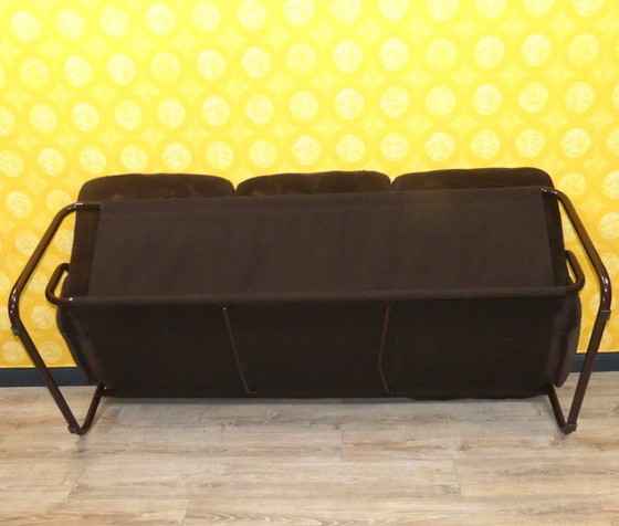 Image 1 of IKEA 3-zits bank 70s "Borkum" CORD & buisframe bruin, ontwerp Johan Bertil Häggström buisframe bank