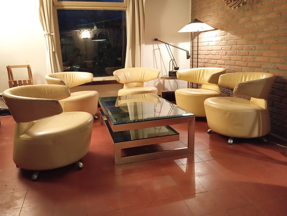 Image 1 of 6 poltrone di design in pelle di Cassina per Toshiyuki Kita