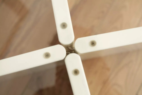 Image 1 of Table Basse Bois Laqué et Dalle de Verre