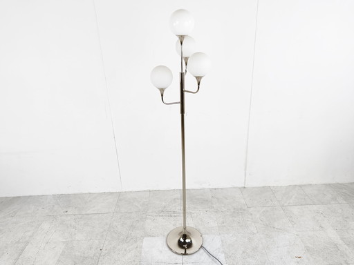 Vintage chrome sciolari floor lamp, 1970s , Italy