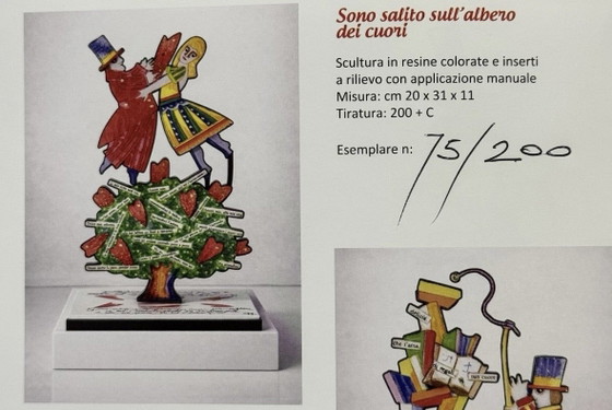 Image 1 of Francesco Musante sculpture in colored resins, I climbed the tree of hearts
