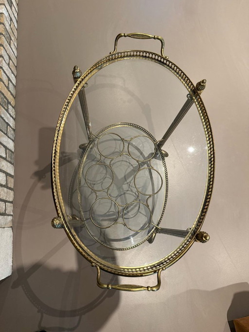 Unique Vintage Brass Beverage Cart from the 1950s - Rare and Stylish Eyecatcher
