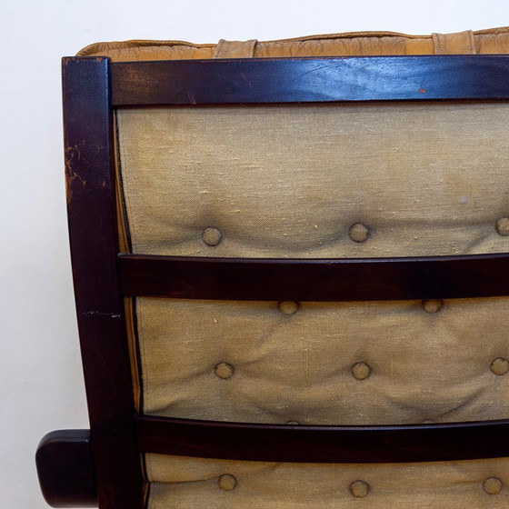 Image 1 of Deense fauteuil van gekleurd leer, 1970