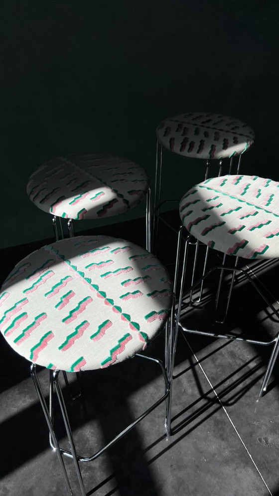 Image 1 of Suite of 4 70s bar stools