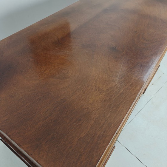 Image 1 of English campaign-style writing desk, late 20th century