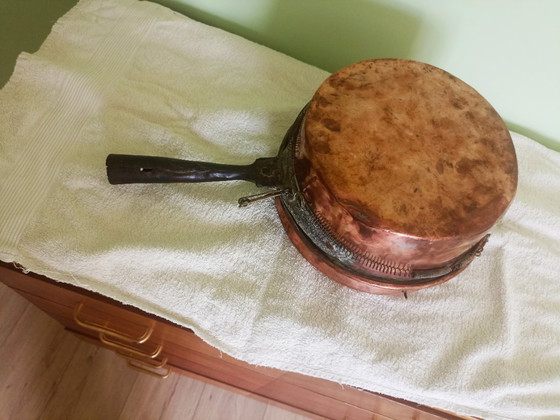 Image 1 of antico scaldaletto in rame del 1800 circa