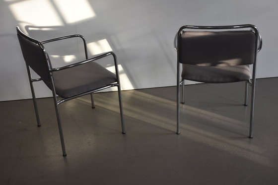 Image 1 of 4 reupholstered Vintage Chrom Stühle Chairs 70er 70s