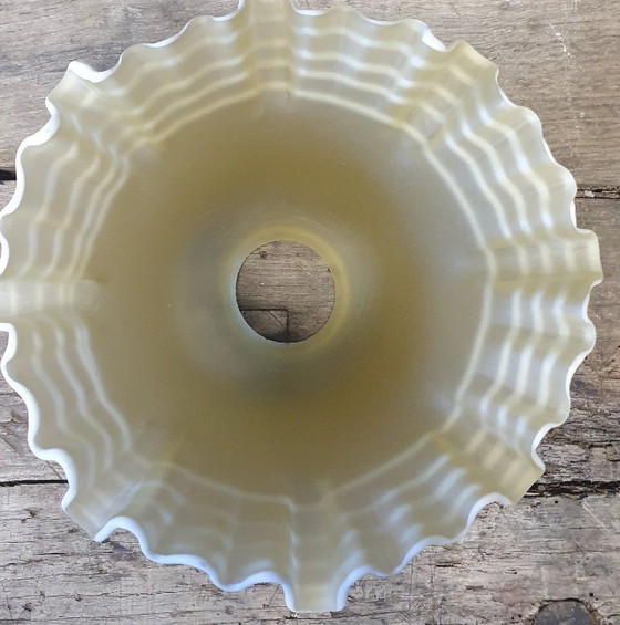 Image 1 of 2239 Lampada a sospensione in vetro antico giallo con nuovo cablaggio