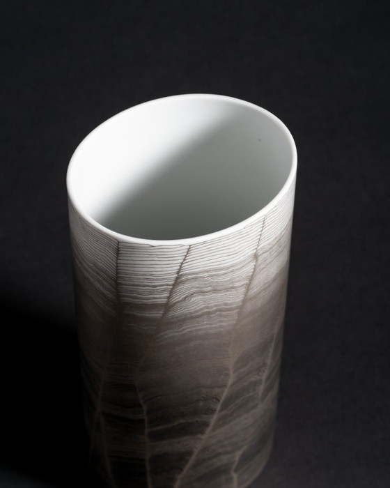 Image 1 of Glam Chic Vintage Rare Alain Le Foll × Rosenthal "Chiffon" Porcelain Vase Duo