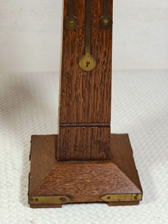 Rare Pair of Art Deco / Amsterdam School Candle holders, Amsterdamse School Kandelaars, Wood, Brass, Brown (photo 14 of 15)