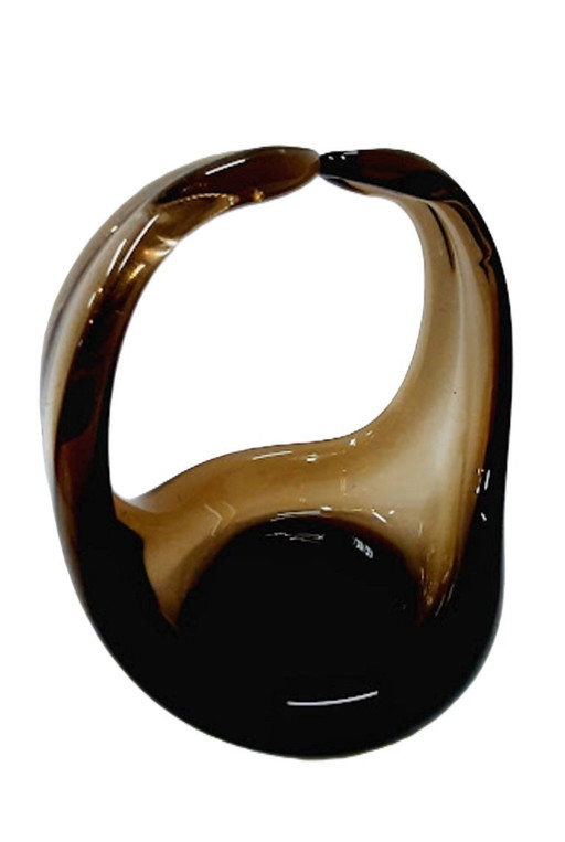 Vintage snoepkom, gerookt glas, mandvormig