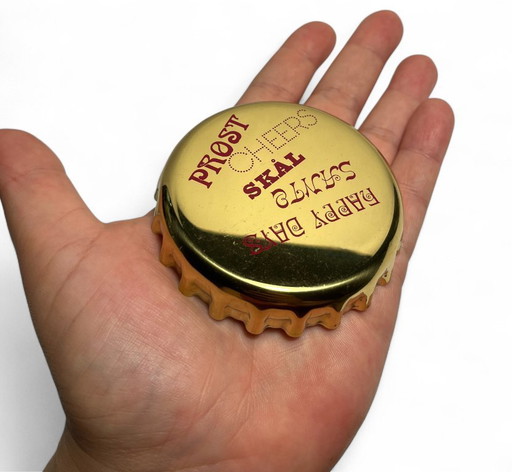 Georg Jensen Denmark 1981 XL crown cork bottle opener - Scandinavian design classic