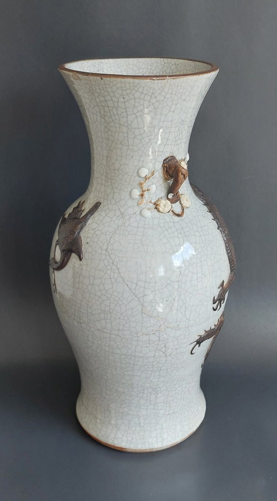 Image 1 of Große Vase aus Craquelé-Ware aus Nanking, 19.