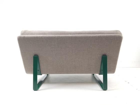 Vintage Artifort Bankje Kho Liang Le Beige Ploegstof Groen – 2 zitsbanken, Metal, Wool (photo 8 of 9)