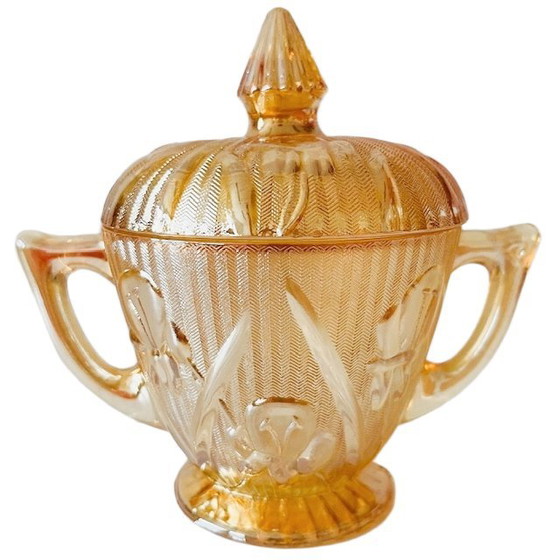 Image 1 of Service de table vintage en verre de carnaval Jeanette, années 1930