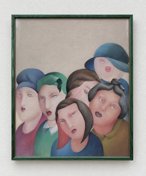 Pastel moderniste Jeanne-Marie Cornelius, France, années 1970-1980