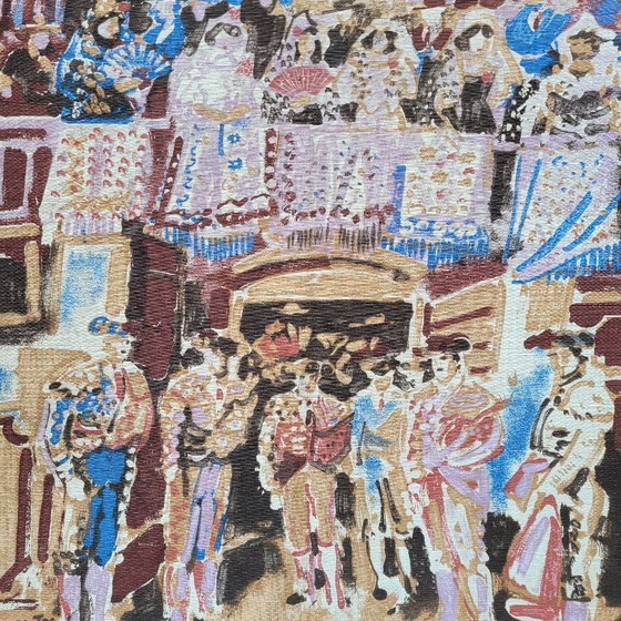 Image 1 of Arazzo con stampa "Tendido Taurino", Julián Grau Santos, XX secolo - Spagna
